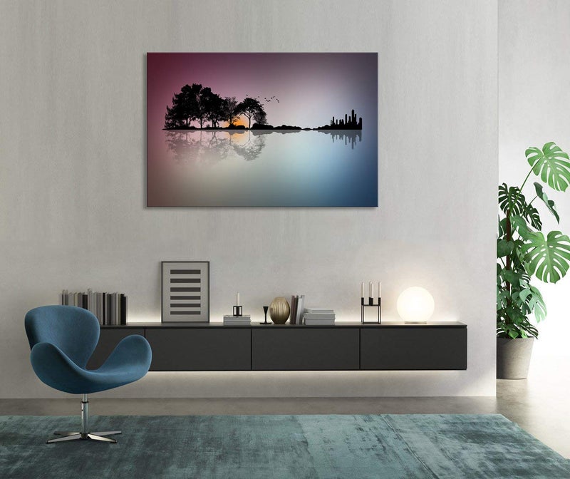 Urttiiyy Large Abstract Guitar Island Canvas Wall Art Modern Music Paintings Abstract Tree Painting Prints Music Lover Home Decor for Living Room Framed Ready to Hang - Image 5